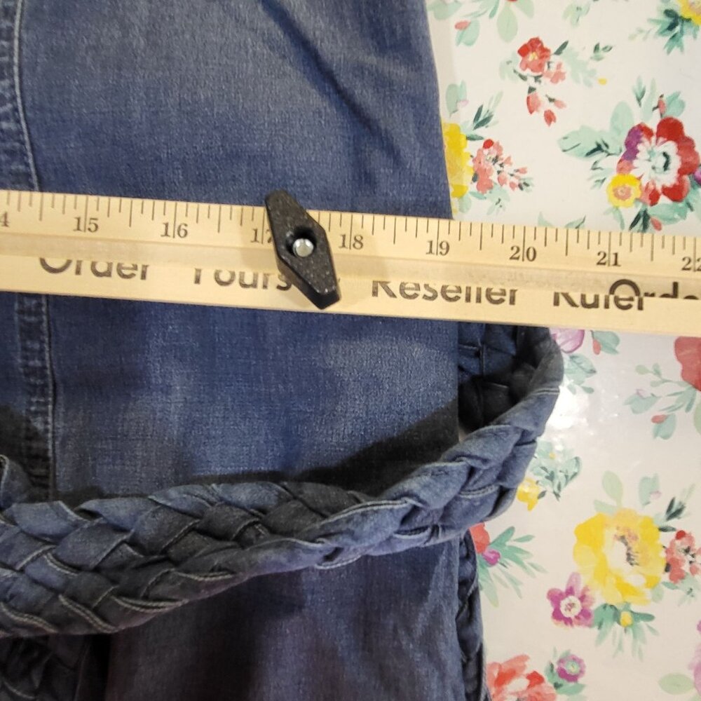 Women's Sleeveless Denim Button-Down Maxi Dress Braided Belt G By Giuliana M NWT - Picture 14 of 15